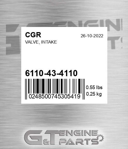 6110-43-4110 Valve, Intake