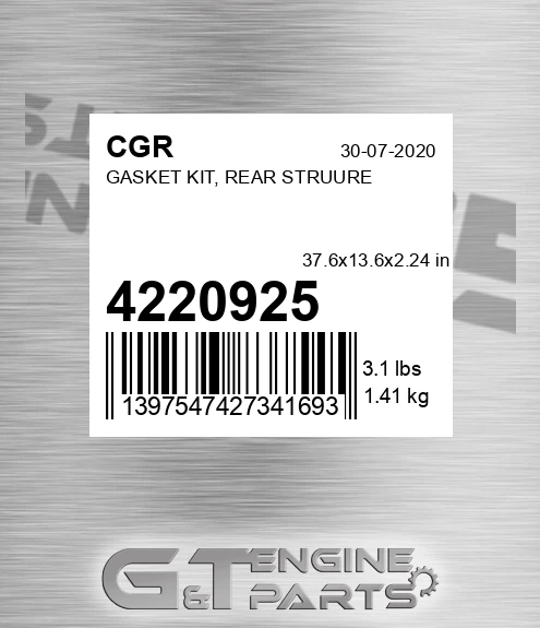 4220925 Gasket Kit, Rear Struure