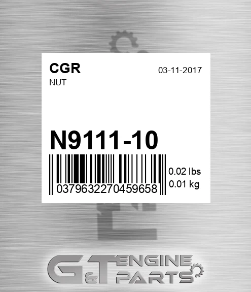 N9111-10 Nut for CGR
