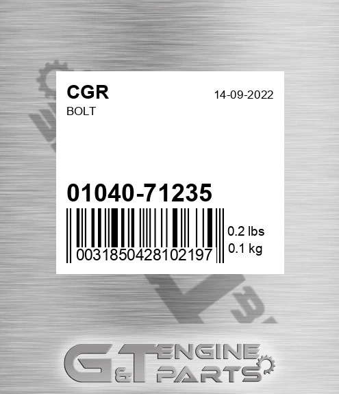 01040-71235 Bolt for CGR