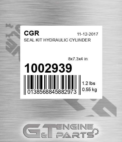 1002939 Seal Kit Hydraulic Cylinder