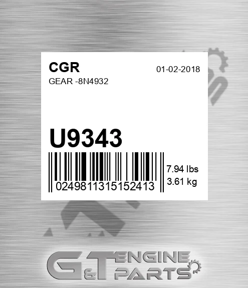 U9343 CGR Gear -8n4932