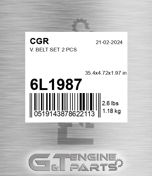 6L1987 V. Belt Set 2 Pcs