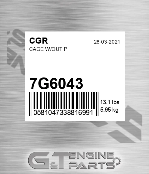 7G6043 Cage W/out P for CGR