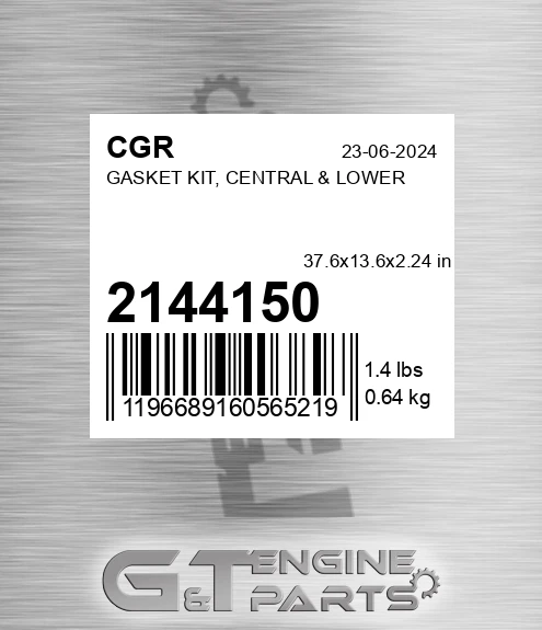 2144150 Gasket Kit, Central & Lower