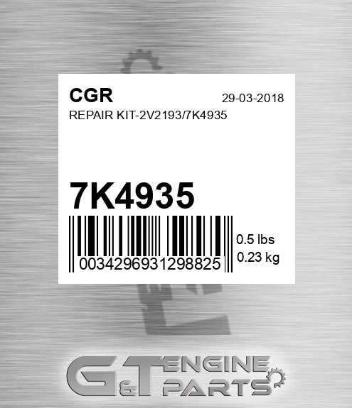 7K4935 Repair Kit-2v2193/