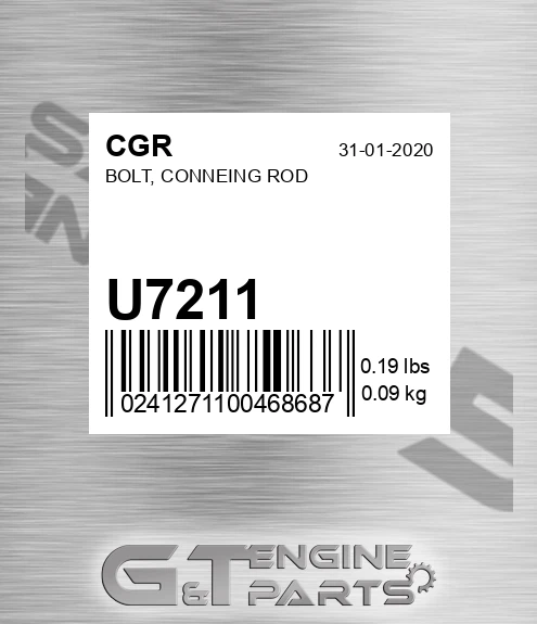 U7211 CGR Bolt, Conneing Rod