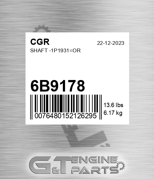 6B9178 Shaft -1p1931=or