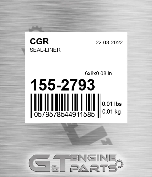 155-2793 CGR Seal-liner