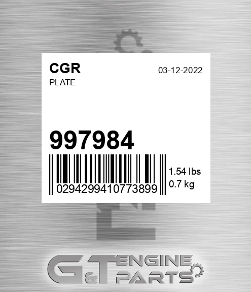 997984 CGR Plate