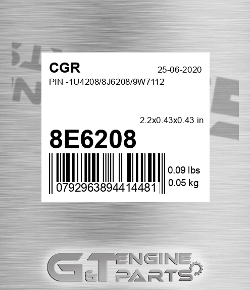 8E6208 Pin -1u4208/8j6208/9w7112