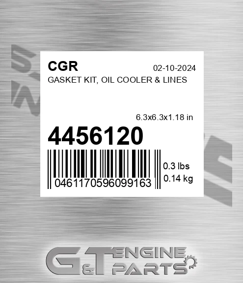 4456120 Gasket Kit, Oil Cooler & Lines