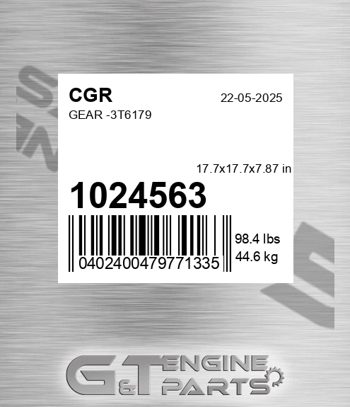 1024563 Gear -3t6179