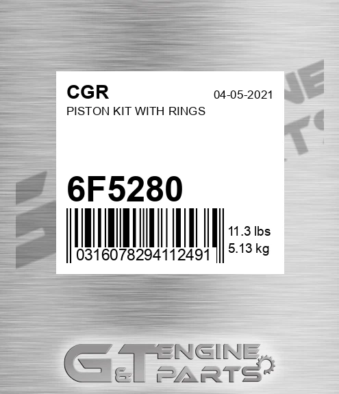 6F5280 Piston Kit With Rings