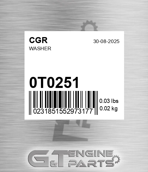 0T0251 CGR Washer
