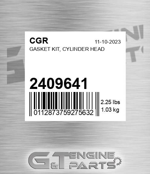 2409641 Gasket Kit, Cylinder Head