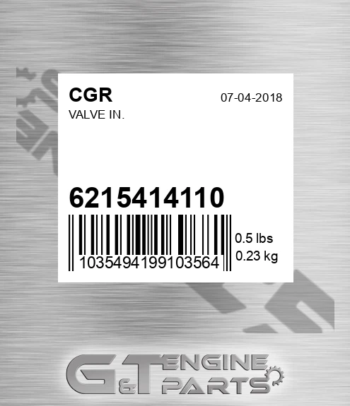 6215414110 Valve In. for CGR