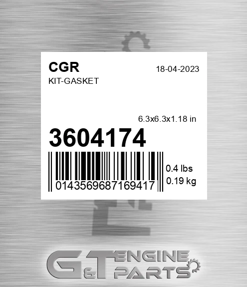 3604174 CGR Kit-gasket