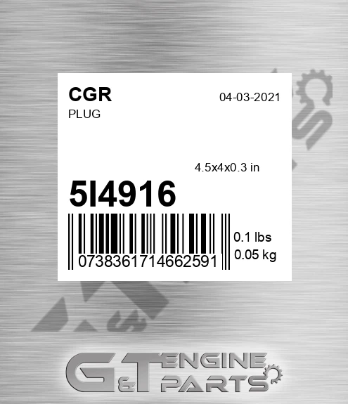 5I4916 CGR Plug