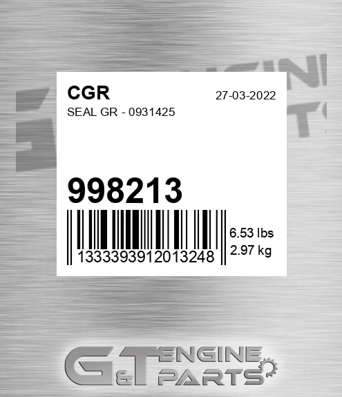 998213 CGR Seal Gr - 0931425
