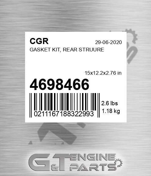 4698466 CGR Gasket Kit, Rear Struure