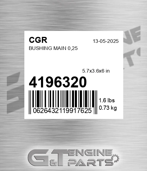 4196320 Bushing Main 0,25