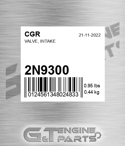 2N9300 CGR Valve, Intake