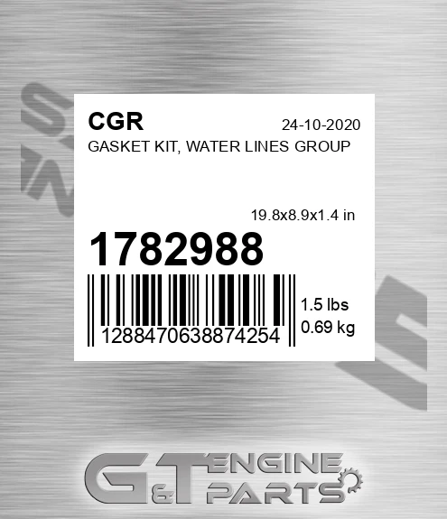1782988 CGR Gasket Kit, Water Lines Group