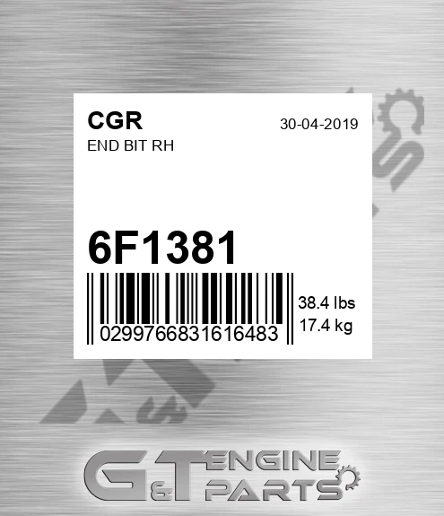 6F1381 End Bit Rh