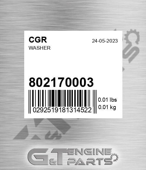 802170003 CGR Washer