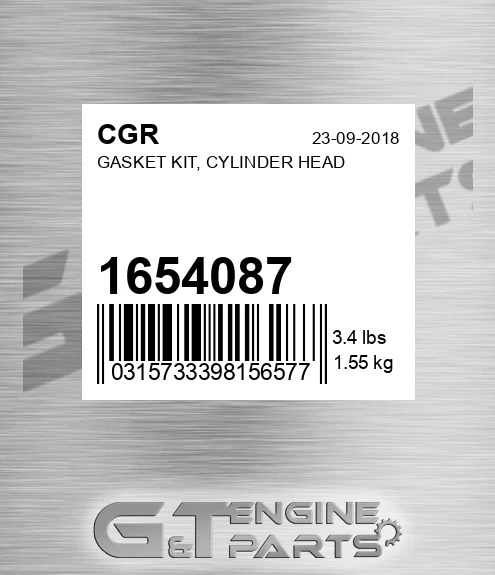 1654087 CGR Gasket Kit, Cylinder Head