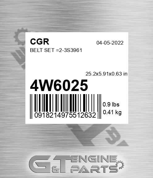 4W6025 CGR Belt Set =2-3s3961