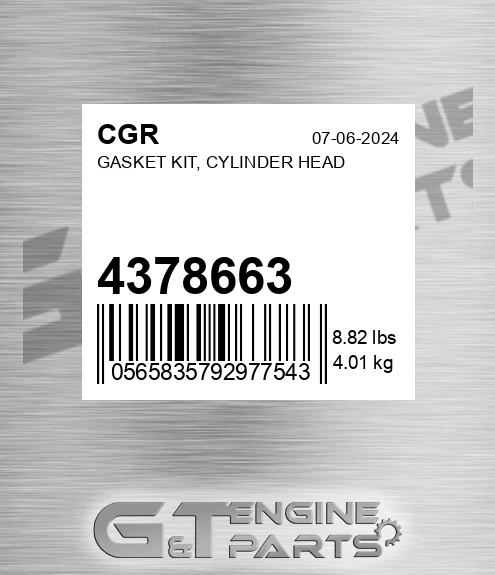 4378663 Gasket Kit, Cylinder Head