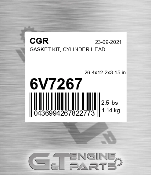 6V7267 CGR Gasket Kit, Cylinder Head