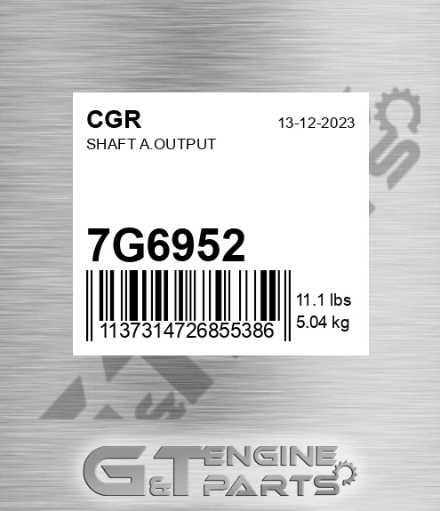 7G6952 Shaft A.output