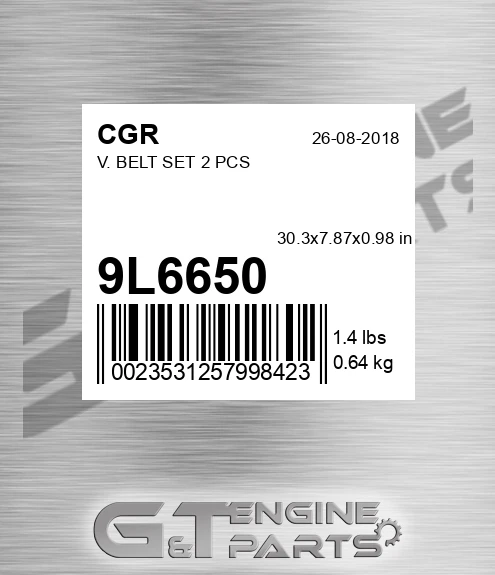 9L6650 CGR V. Belt Set 2 Pcs