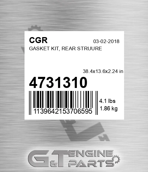 4731310 CGR Gasket Kit, Rear Struure