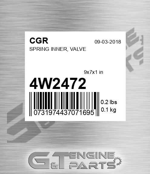 4W2472 Spring Inner, Valve