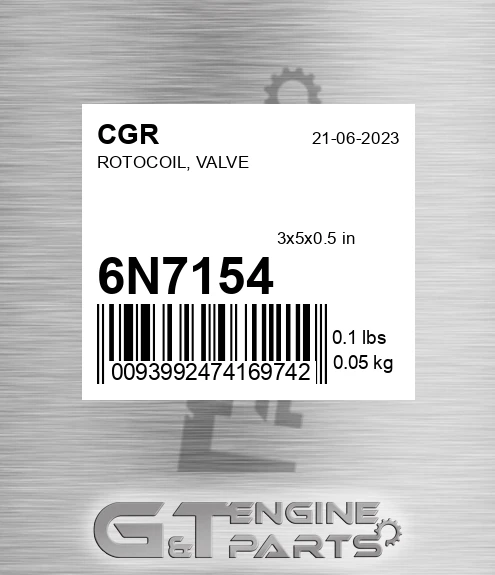 6N7154 CGR Rotocoil, Valve