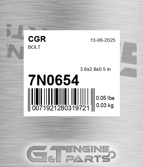 7N0654 CGR Bolt