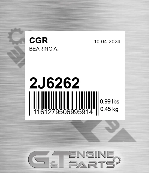 2J6262 Bearing A.