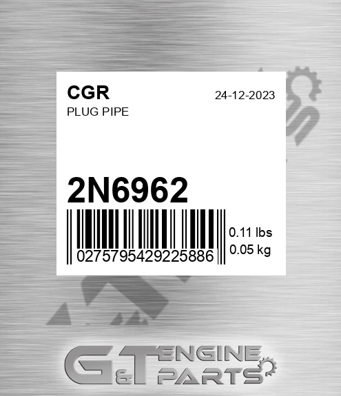 2N6962 Plug Pipe