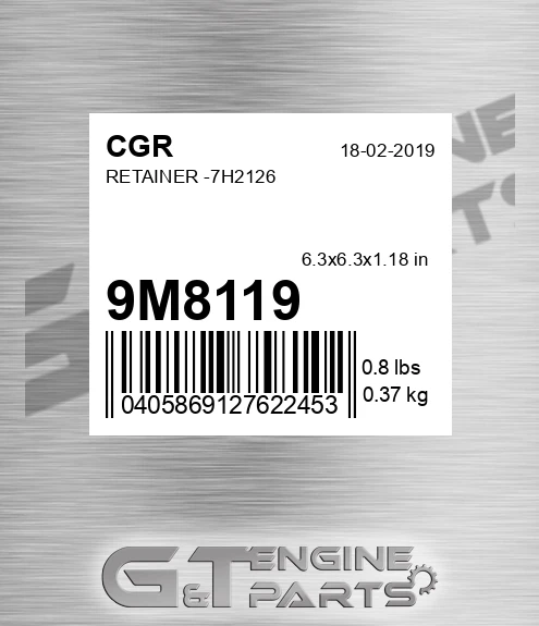 9M8119 Retainer -7h2126