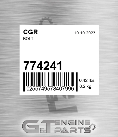 774241 CGR Bolt