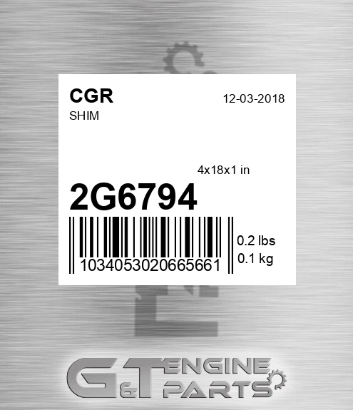 2G6794 CGR Shim