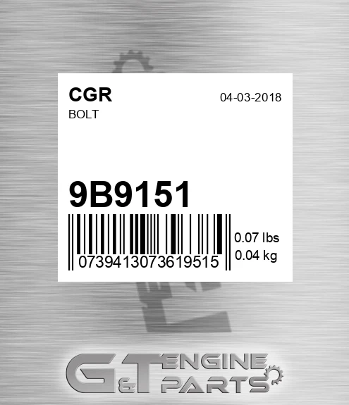 9B9151 Bolt