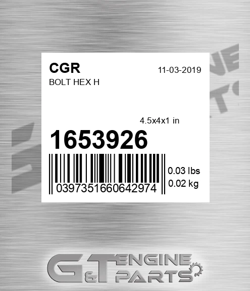 1653926 Bolt Hex H