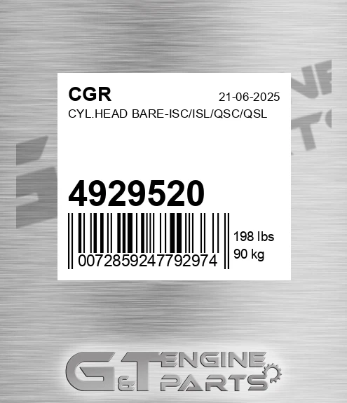 4929520 Cyl.head Bare-isc/isl/qsc/qsl