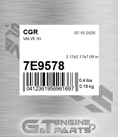 7E9578 CGR Valve In.