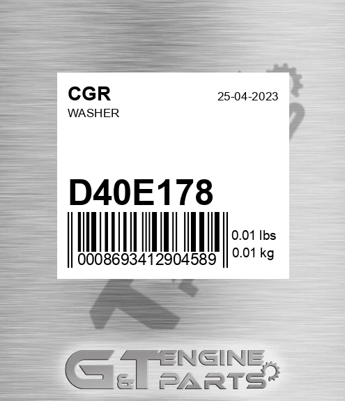 D40E178 CGR Washer